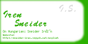 iren sneider business card